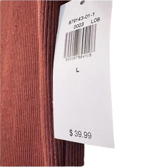 Old Navy Midi Dress, Fitted Rib-Knit Scoop-Neck, Cherry Burch/Brown, Lar… - Picture 4 of 6